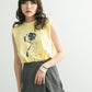 sleeveless print top (yellow) *JP