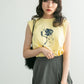 sleeveless print top (yellow) *JP