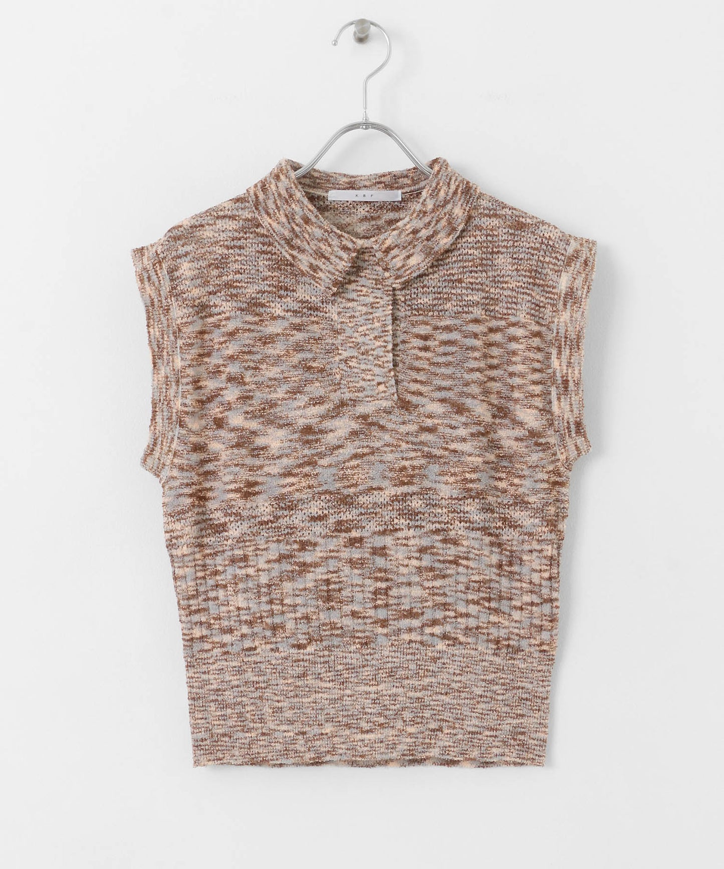 sleeveless polo knit (pink mix) *JP