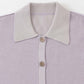 bicolor polo RIB knit (purple x gray) *JP