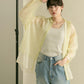 layered sheer shirt (light green x ivory) *JP