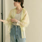 layered sheer shirt (light green x ivory) *JP