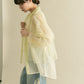 layered sheer shirt (light green x ivory) *JP