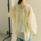 layered sheer shirt (light green x ivory) *JP