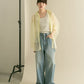 layered sheer shirt (light green x ivory) *JP