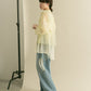 layered sheer shirt (light green x ivory) *JP