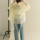 layered sheer shirt (light green x ivory) *JP