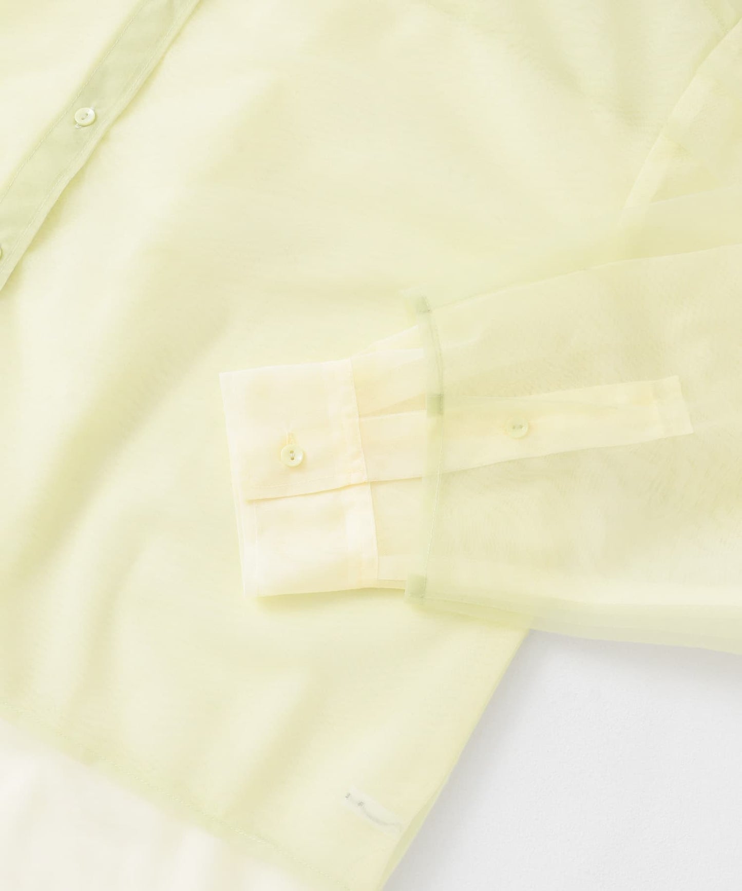 layered sheer shirt (light green x ivory) *JP