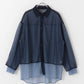 layered sheer shirt (navy x blue) *JP