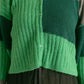 patchwork knit cardigan (green) *JP