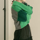 patchwork knit cardigan (green) *JP