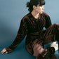 front ribbon velour gown (brown embroidery) *JP