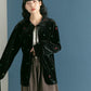 front ribbon velour gown (black embroidery) *JP