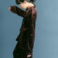 front ribbon velour gown (brown embroidery) *JP