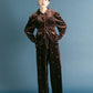 front ribbon velour gown (brown embroidery) *JP