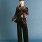 front ribbon velour gown (brown embroidery) *JP