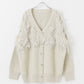 jacquard fringe cardigan (ivory) *JP