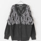 jacquard fringe cardigan (black) *JP