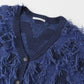 jacquard fringe cardigan (blue) *JP