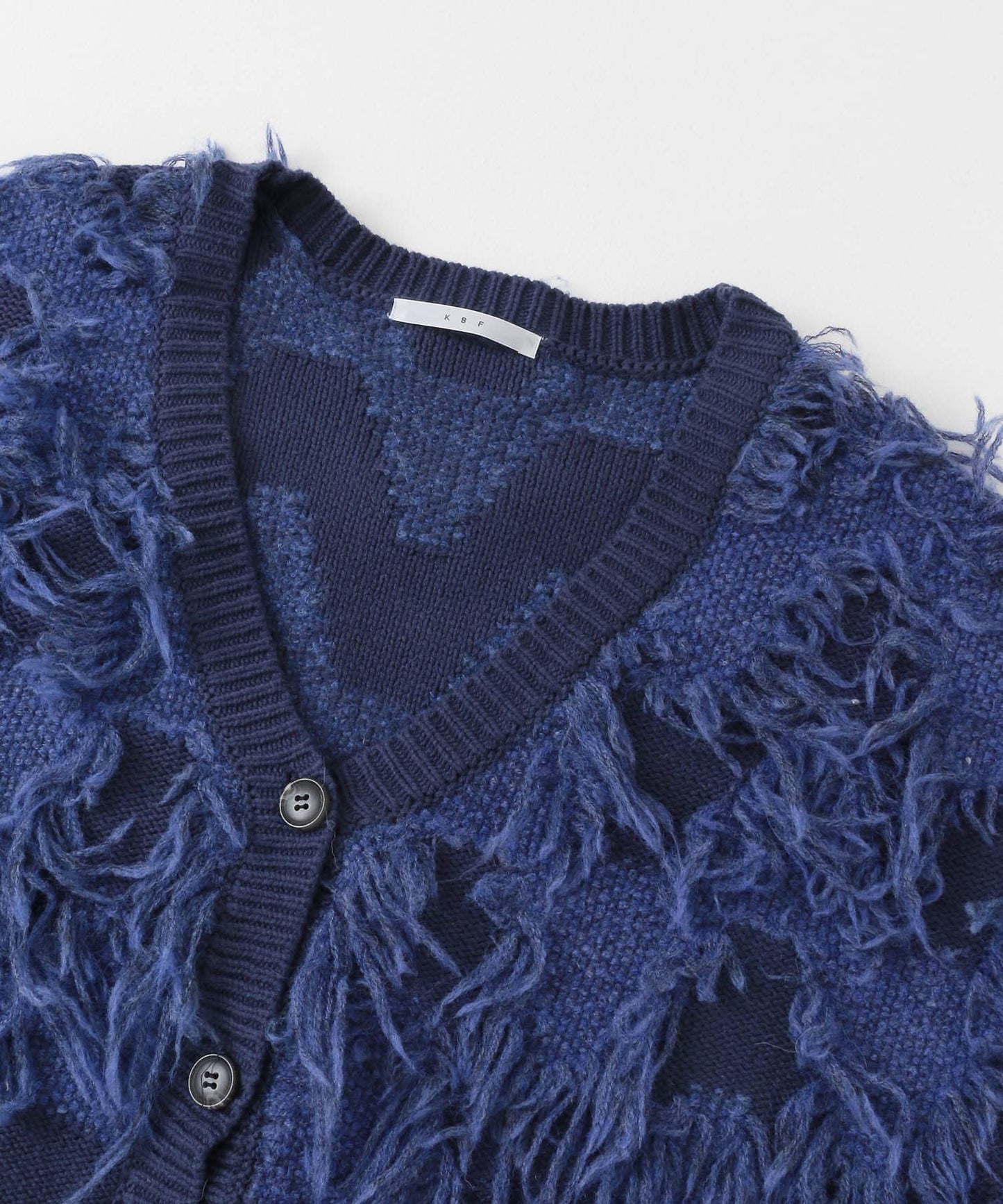 jacquard fringe cardigan (blue) *JP