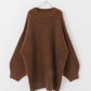 volume knit mini dress (brown) *JP