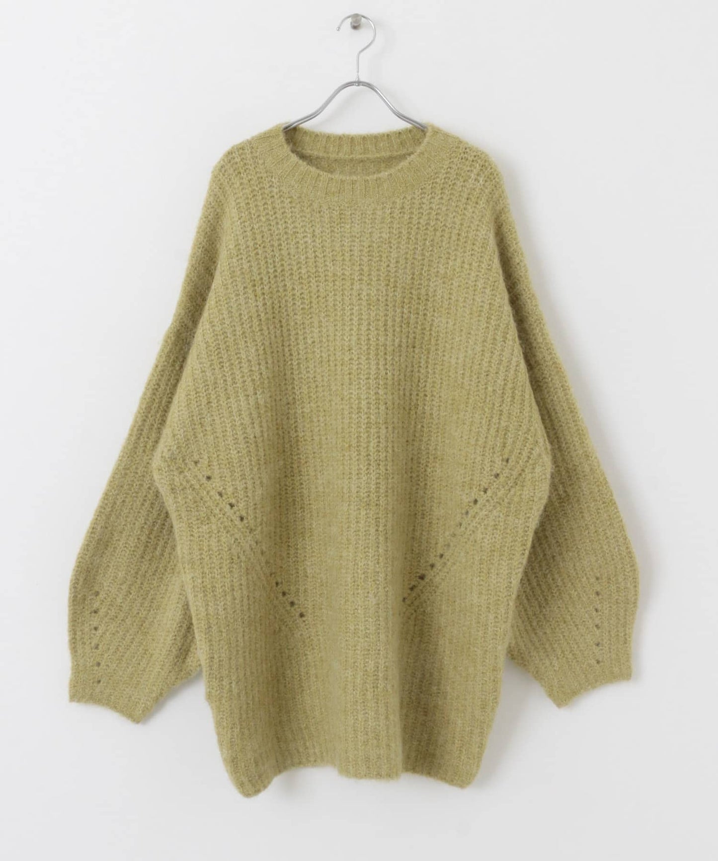 volume knit mini dress (pistachio) *JP