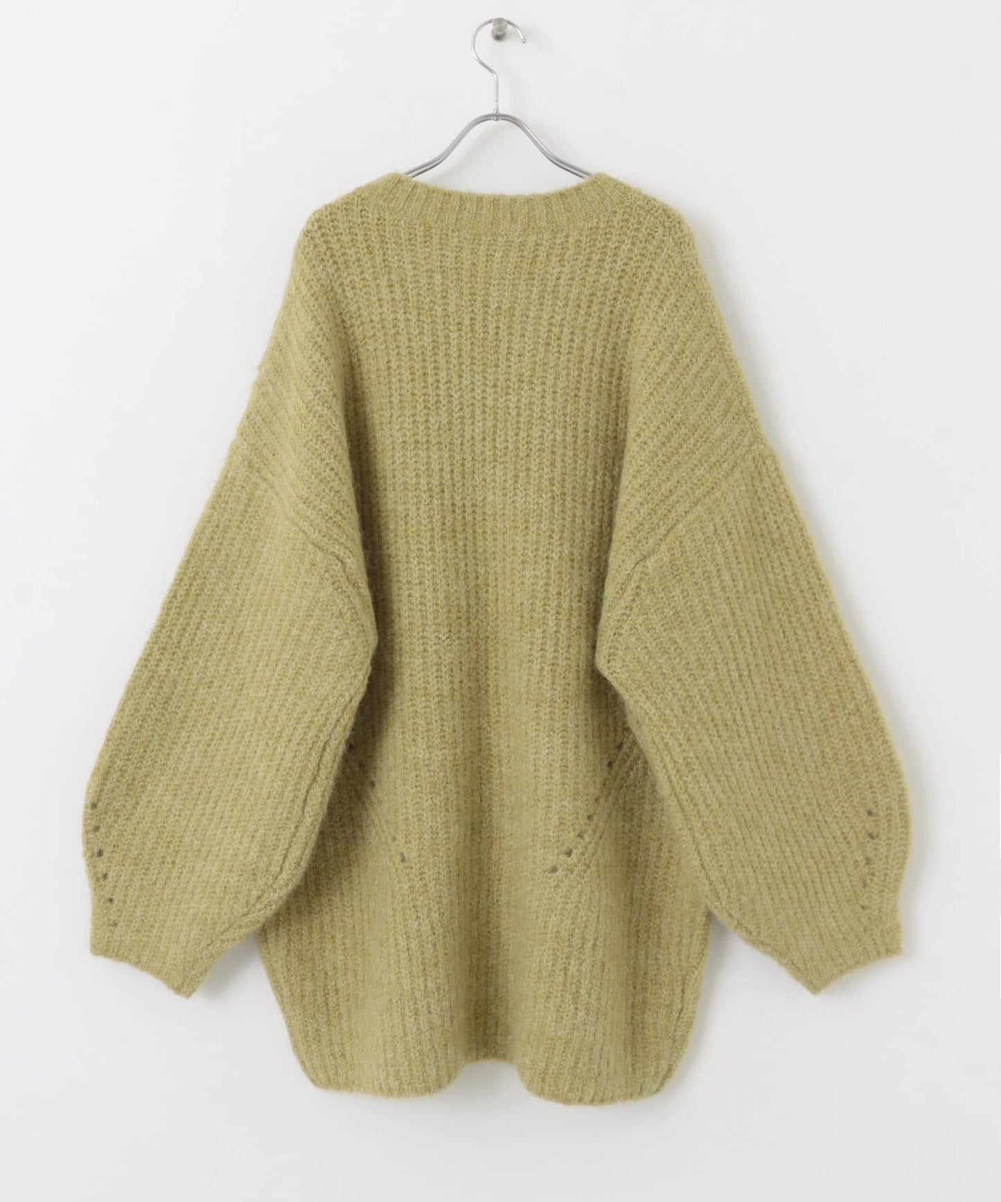 volume knit mini dress (pistachio) *JP