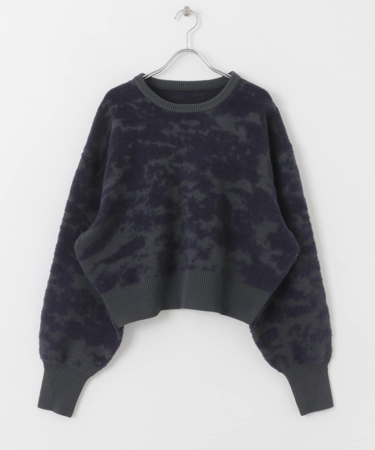 marble jacquard knit (charcoal x navy) *JP