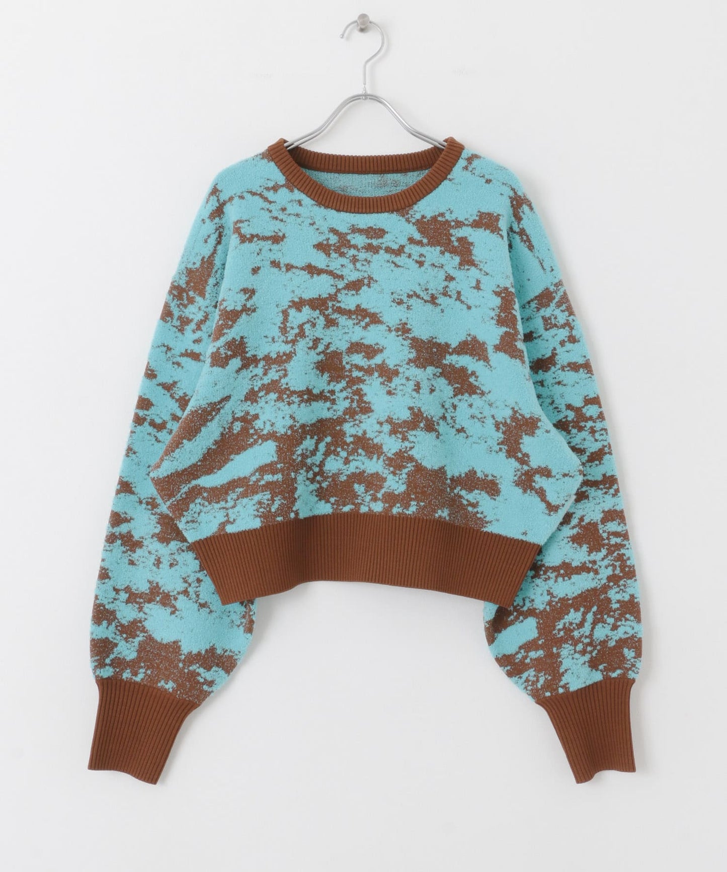 marble jacquard knit (brown x blue) *JP