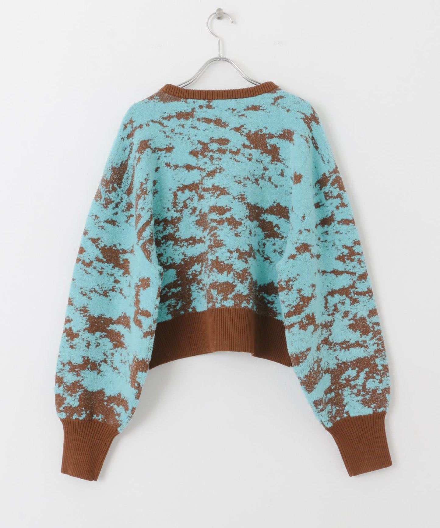 marble jacquard knit (brown x blue) *JP