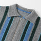 front zip striped cardigan (gray mix) *JP