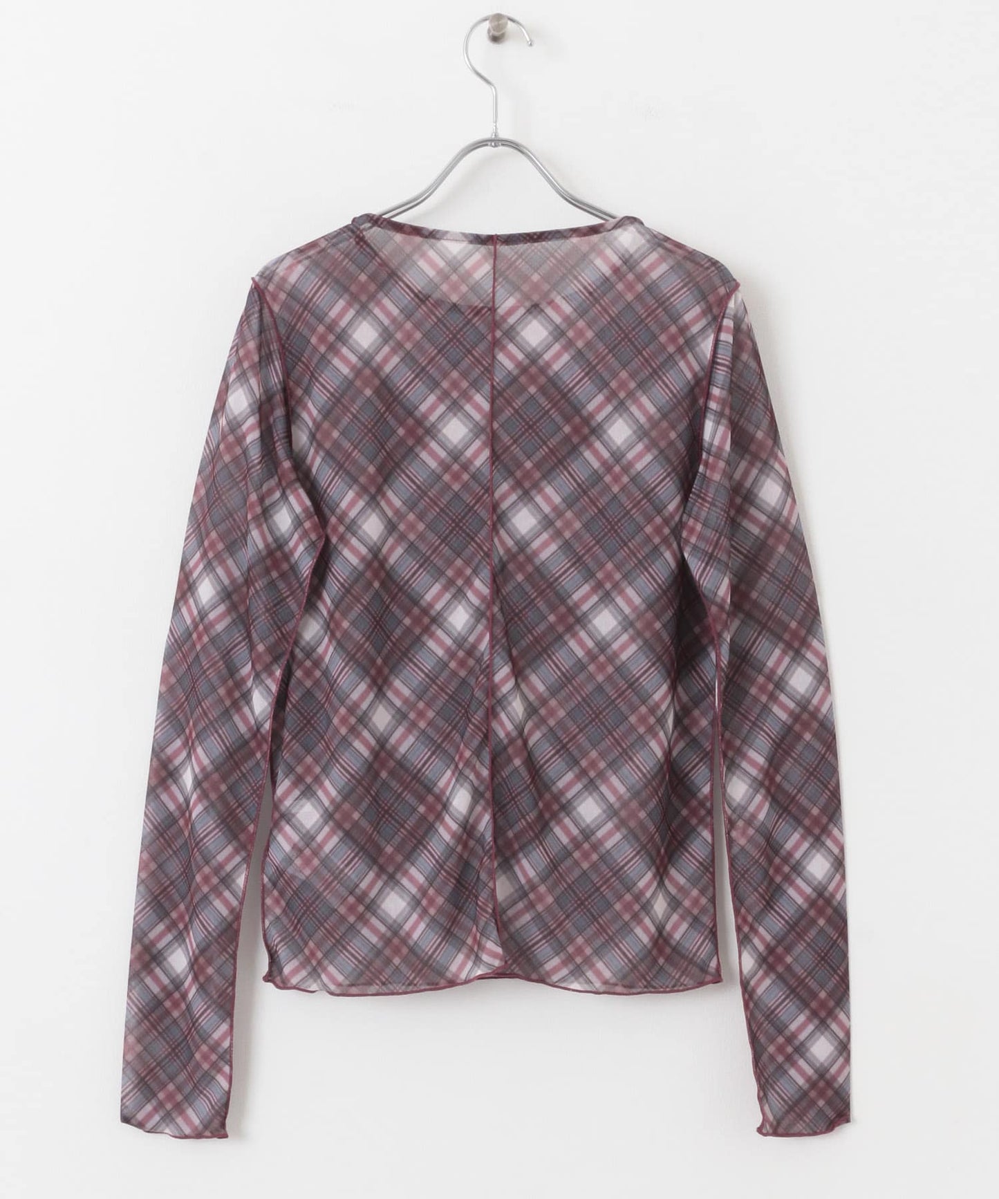 sheer mellow top (red check) *JP