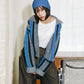 front zip striped cardigan (gray mix) *JP