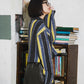 front zip striped cardigan (charcoal mix) *JP