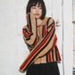 front zip striped cardigan (beige) *JP