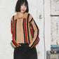 front zip striped cardigan (beige) *JP