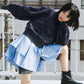 marble jacquard knit (charcoal x navy) *JP