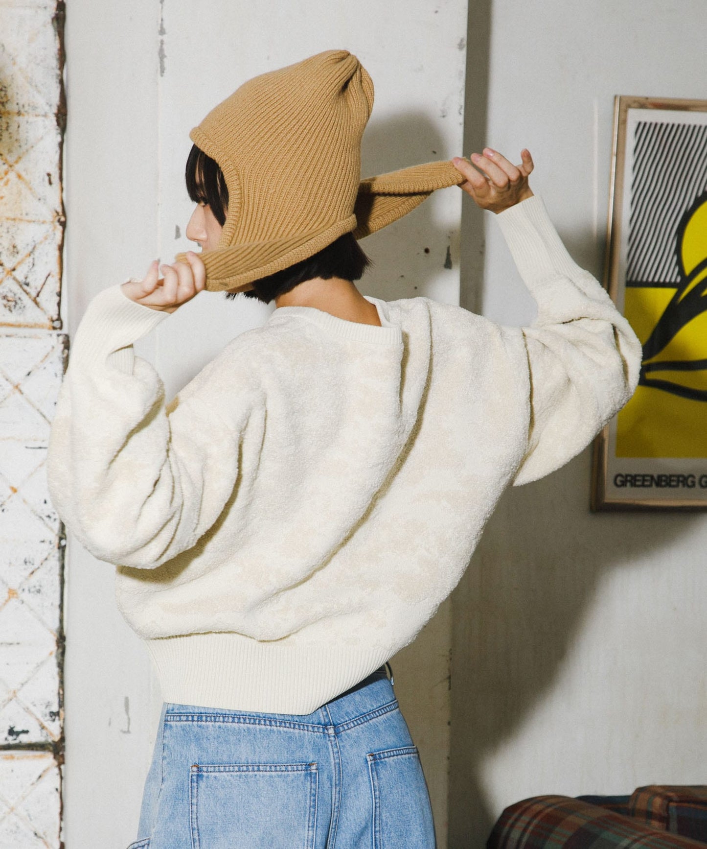 marble jacquard knit (ivory) *JP