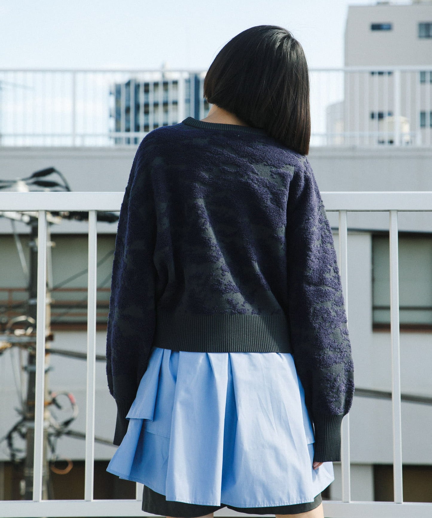 marble jacquard knit (charcoal x navy) *JP