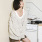 jacquard fringe cardigan (ivory) *JP