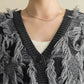 jacquard fringe cardigan (black) *JP