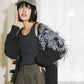 jacquard fringe cardigan (black) *JP