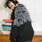 jacquard fringe cardigan (black) *JP