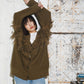 jacquard fringe cardigan (khaki) *JP