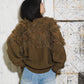 jacquard fringe cardigan (khaki) *JP