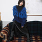 jacquard fringe cardigan (blue) *JP