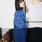 jacquard fringe cardigan (blue) *JP