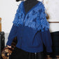 jacquard fringe cardigan (blue) *JP