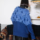 jacquard fringe cardigan (blue) *JP