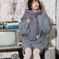 volume knit mini dress (gray) *JP